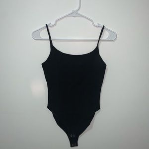Black open back body suit